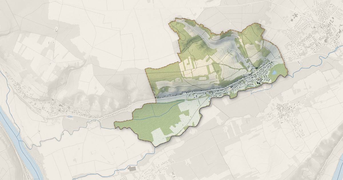 Portrait cartographique de Sainte-Geneviève-lès-Gasny : relief, eau, forêts, bâti et voies, calculés à partir des données de l'IGN