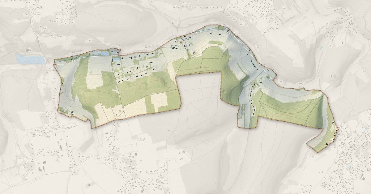 Portrait cartographique de Saint-Germain-de-Pasquier : relief, eau, forêts, bâti et voies, calculés à partir des données de l'IGN