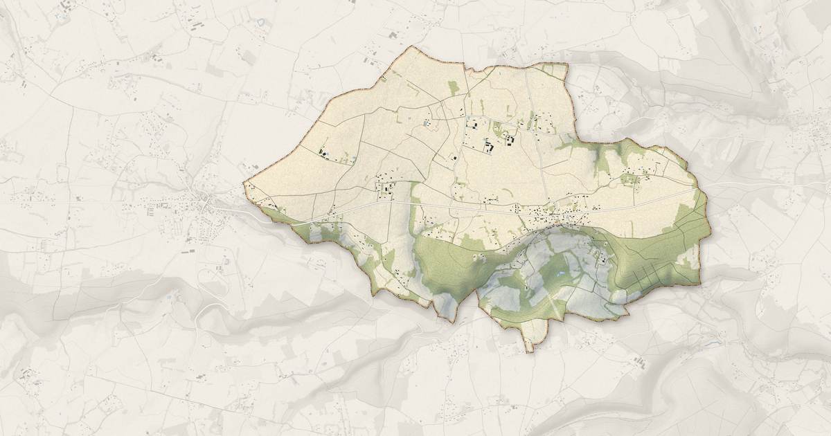 Portrait cartographique de Saint-Grégoire-du-Vièvre : relief, eau, forêts, bâti et voies, calculés à partir des données de l'IGN