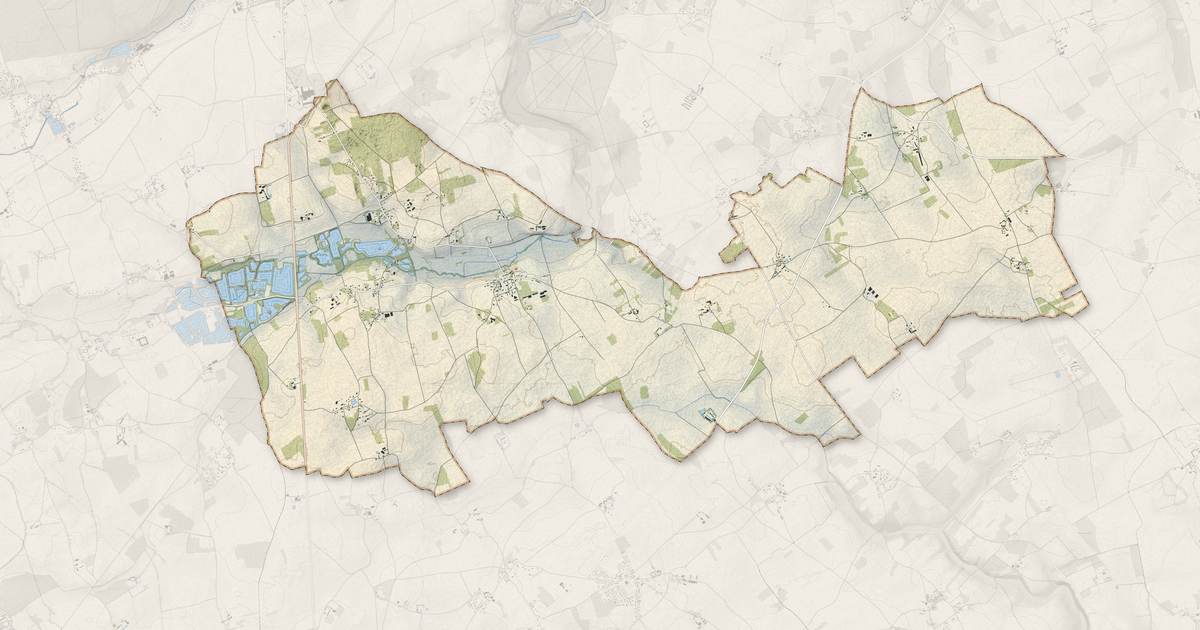Portrait cartographique de Sainte-Marie-d'Attez : relief, eau, forêts, bâti et voies, calculés à partir des données de l'IGN