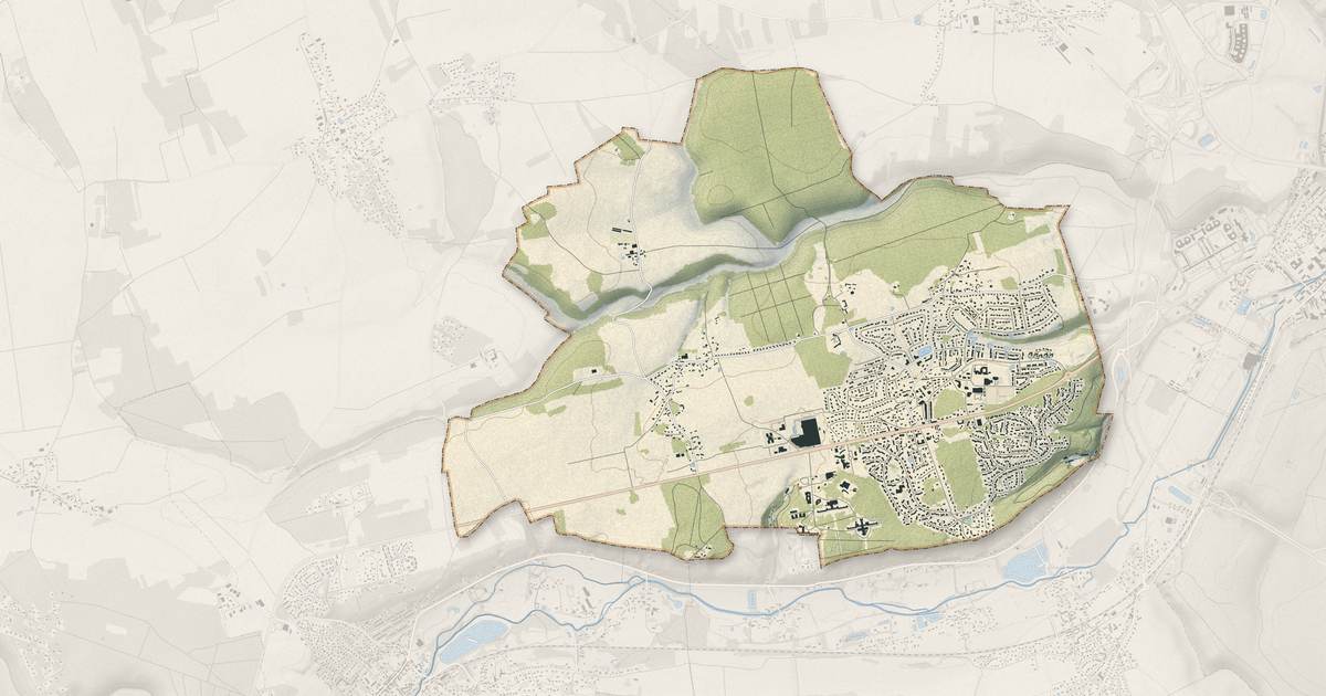 Portrait cartographique de Saint-Sébastien-de-Morsent : relief, eau, forêts, bâti et voies, calculés à partir des données de l'IGN