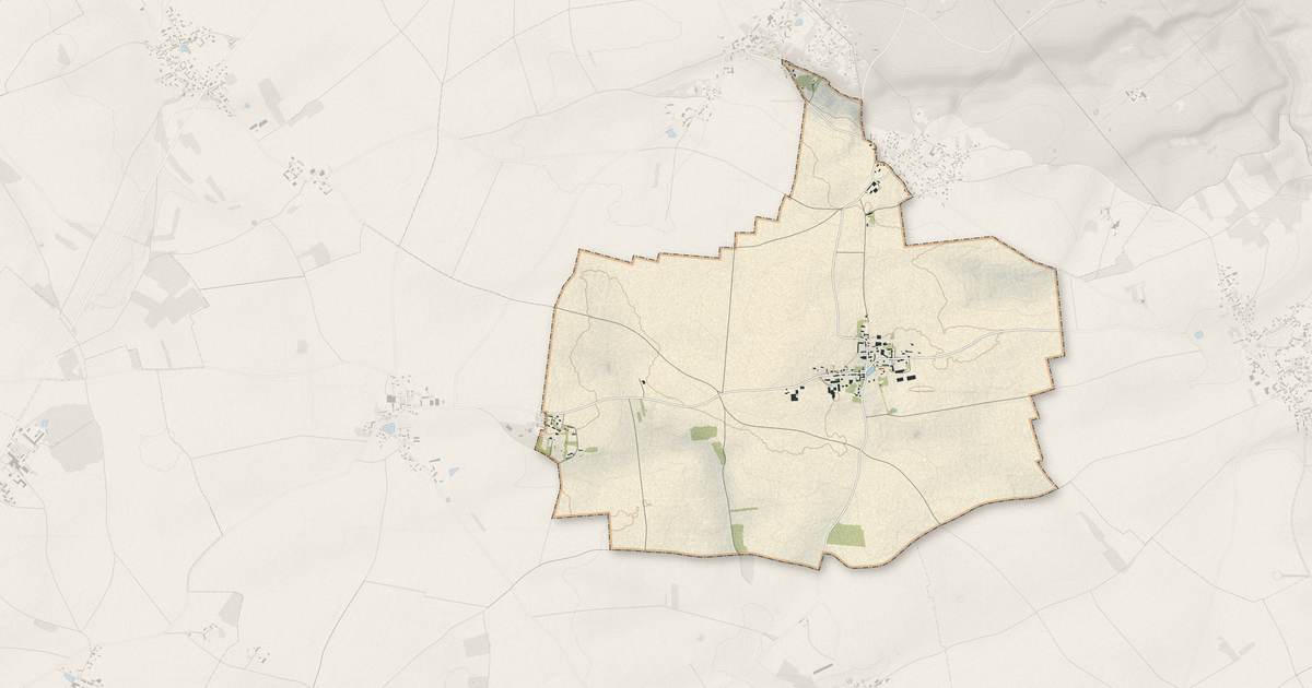 Portrait cartographique de Serez : relief, eau, forêts, bâti et voies, calculés à partir des données de l'IGN
