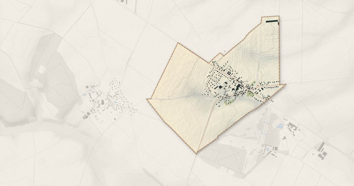 Portrait cartographique de Les Thilliers-en-Vexin : relief, eau, forêts, bâti et voies, calculés à partir des données de l'IGN
