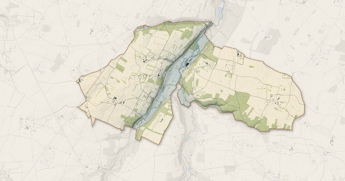 Portrait cartographique de La Trinité-de-Réville : relief, eau, forêts, bâti et voies, calculés à partir des données de l'IGN