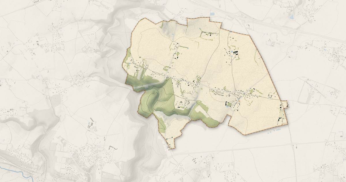 Portrait cartographique de Valletot : relief, eau, forêts, bâti et voies, calculés à partir des données de l'IGN