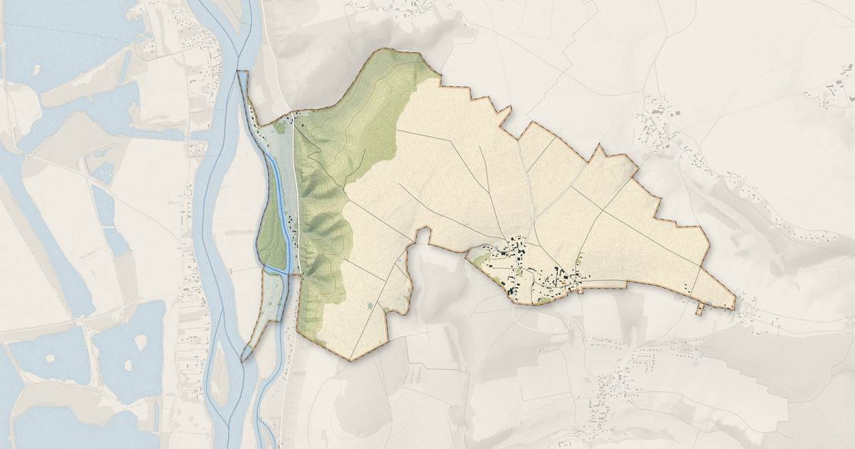 Portrait cartographique de Vatteville : relief, eau, forêts, bâti et voies, calculés à partir des données de l'IGN
