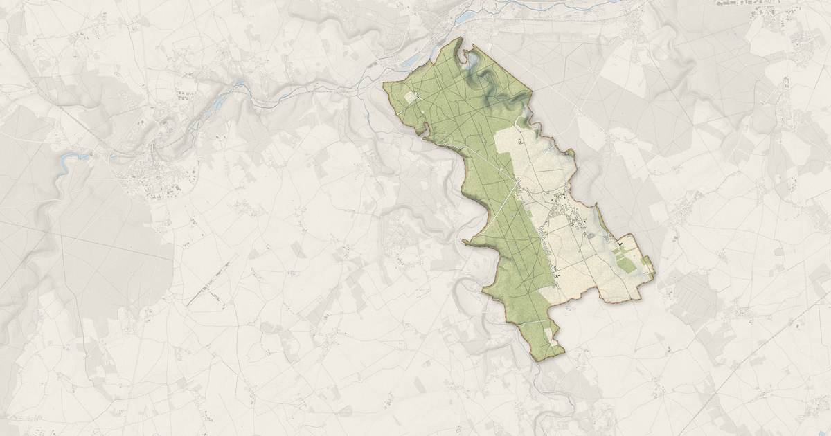 Portrait cartographique de Les Ventes : relief, eau, forêts, bâti et voies, calculés à partir des données de l'IGN