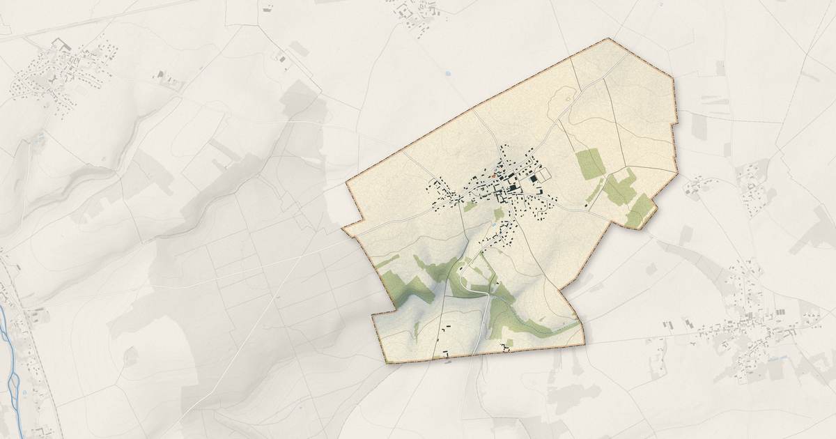 Portrait cartographique de Villegats : relief, eau, forêts, bâti et voies, calculés à partir des données de l'IGN