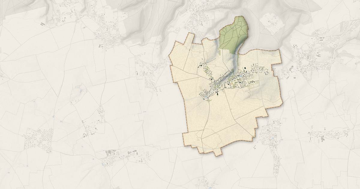 Portrait cartographique de Vraiville : relief, eau, forêts, bâti et voies, calculés à partir des données de l'IGN