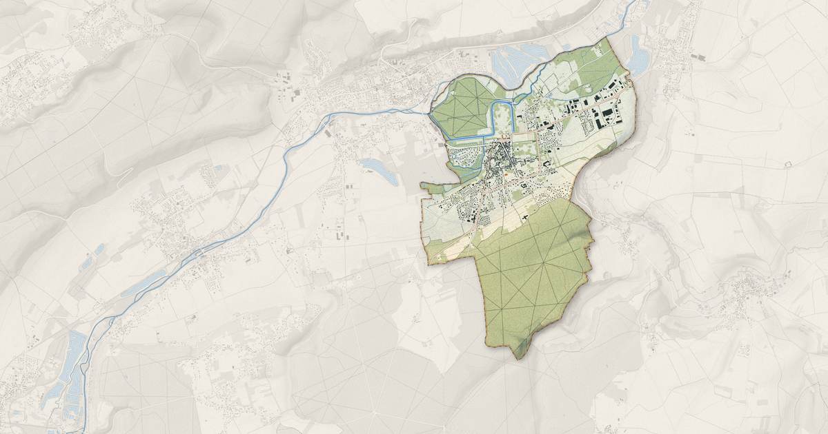 Portrait cartographique de Anet : relief, eau, forêts, bâti et voies, calculés à partir des données de l'IGN