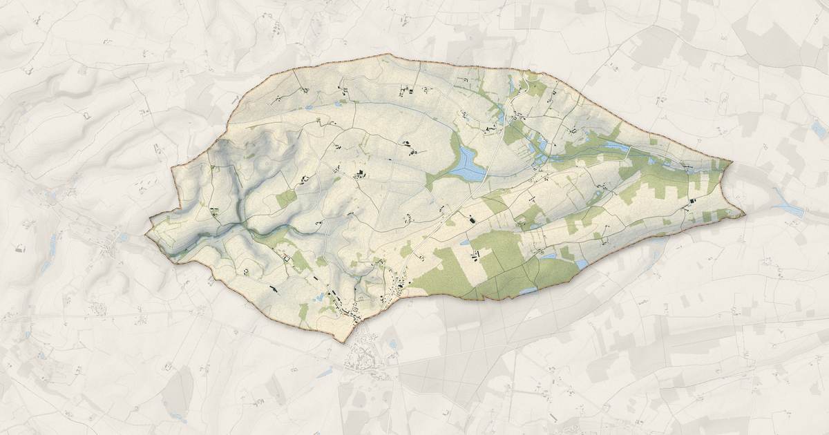Portrait cartographique de Argenvilliers : relief, eau, forêts, bâti et voies, calculés à partir des données de l'IGN