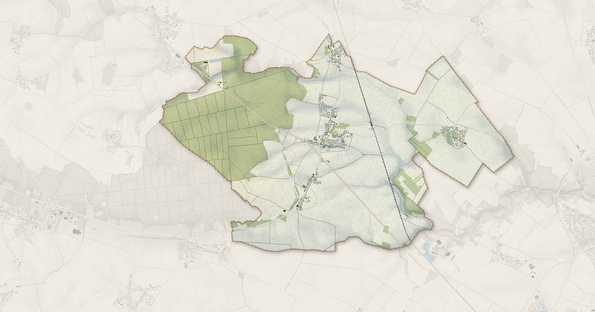 Portrait cartographique de Bailleau-l'Évêque : relief, eau, forêts, bâti et voies, calculés à partir des données de l'IGN