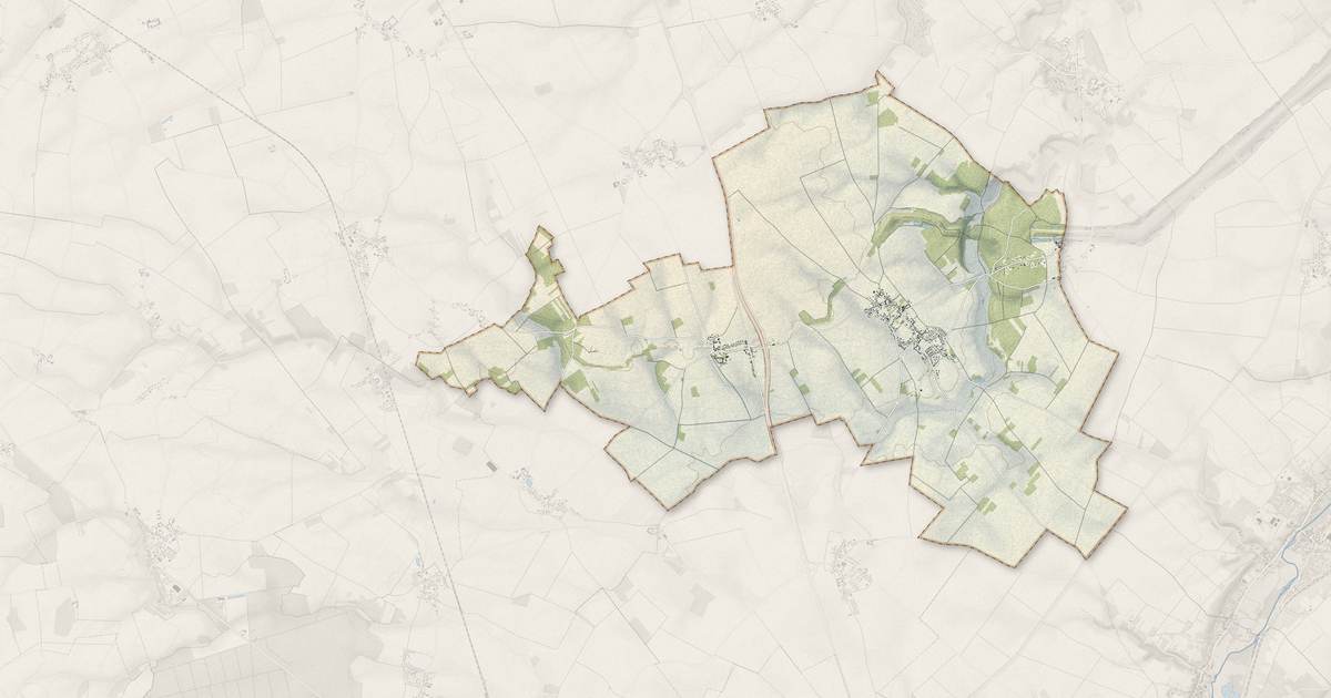Portrait cartographique de Berchères-Saint-Germain : relief, eau, forêts, bâti et voies, calculés à partir des données de l'IGN