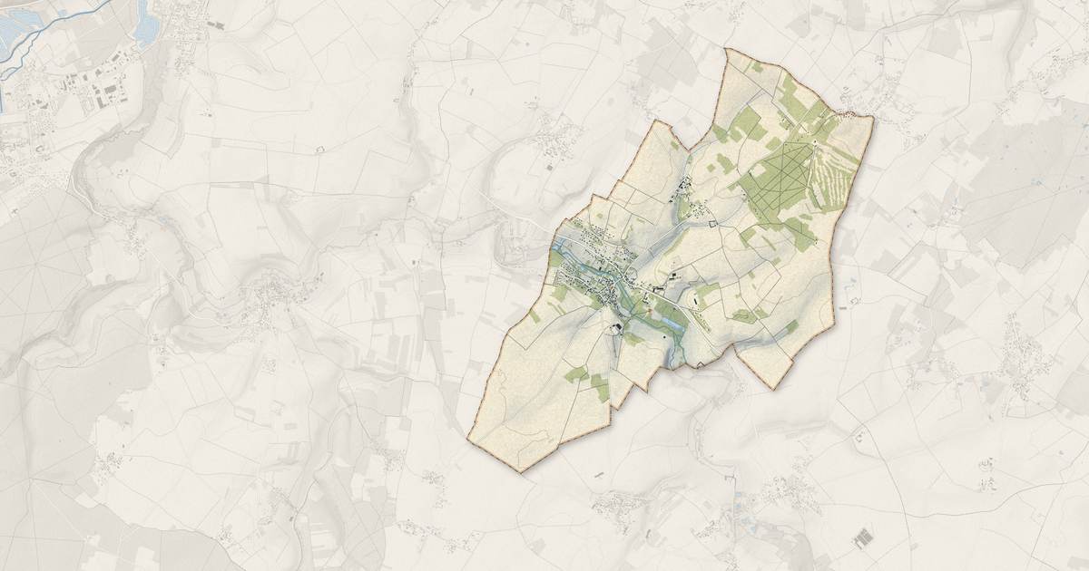 Portrait cartographique de Berchères-sur-Vesgre : relief, eau, forêts, bâti et voies, calculés à partir des données de l'IGN