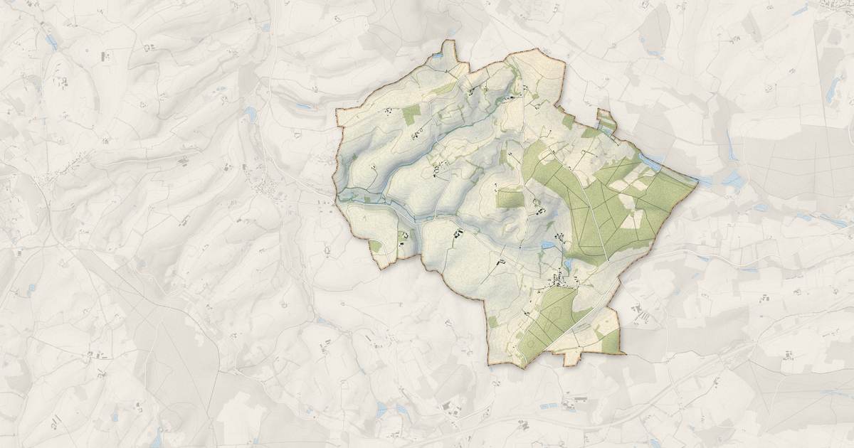 Portrait cartographique de Béthonvilliers : relief, eau, forêts, bâti et voies, calculés à partir des données de l'IGN