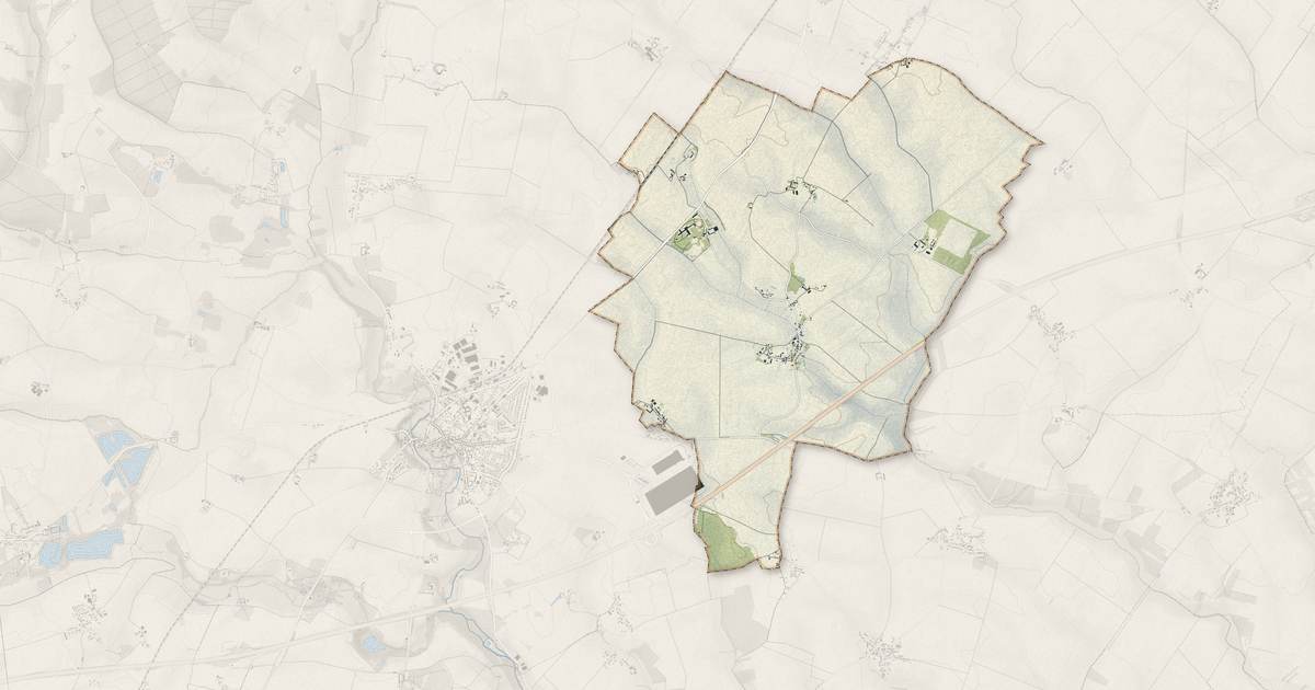 Portrait cartographique de Blandainville : relief, eau, forêts, bâti et voies, calculés à partir des données de l'IGN