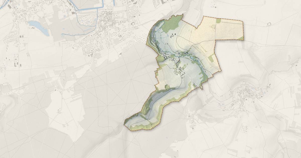 Portrait cartographique de Boncourt : relief, eau, forêts, bâti et voies, calculés à partir des données de l'IGN