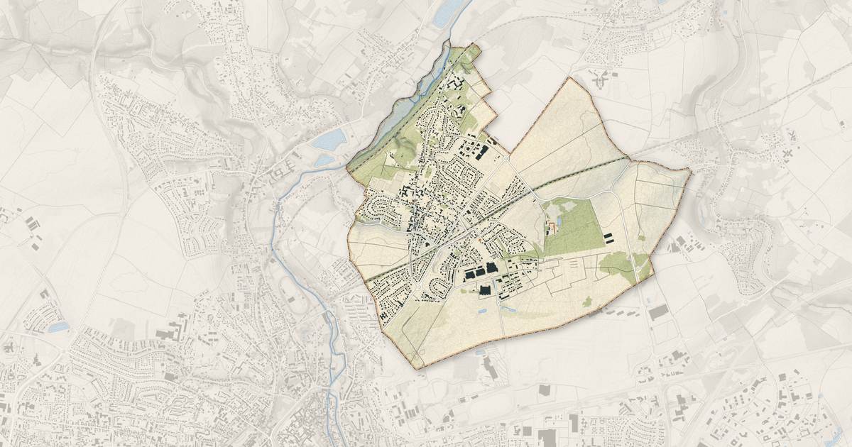 Portrait cartographique de Champhol : relief, eau, forêts, bâti et voies, calculés à partir des données de l'IGN