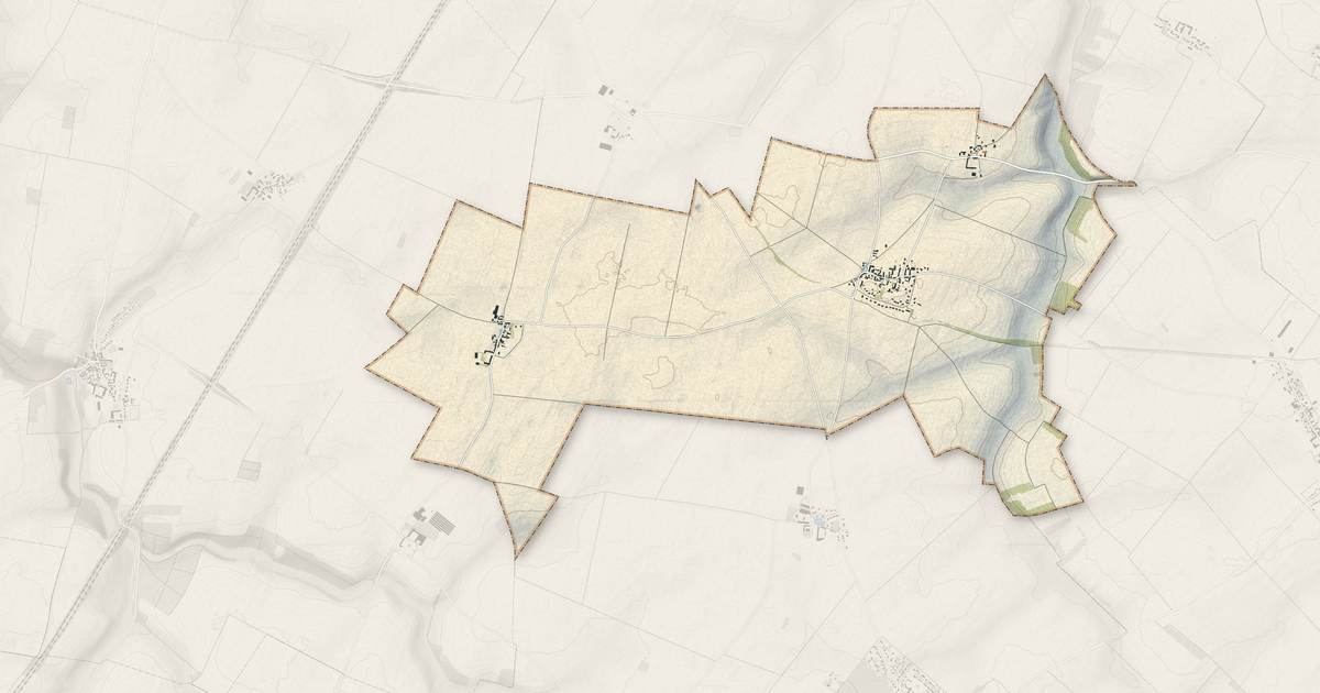 Portrait cartographique de La Chapelle-d'Aunainville : relief, eau, forêts, bâti et voies, calculés à partir des données de l'IGN