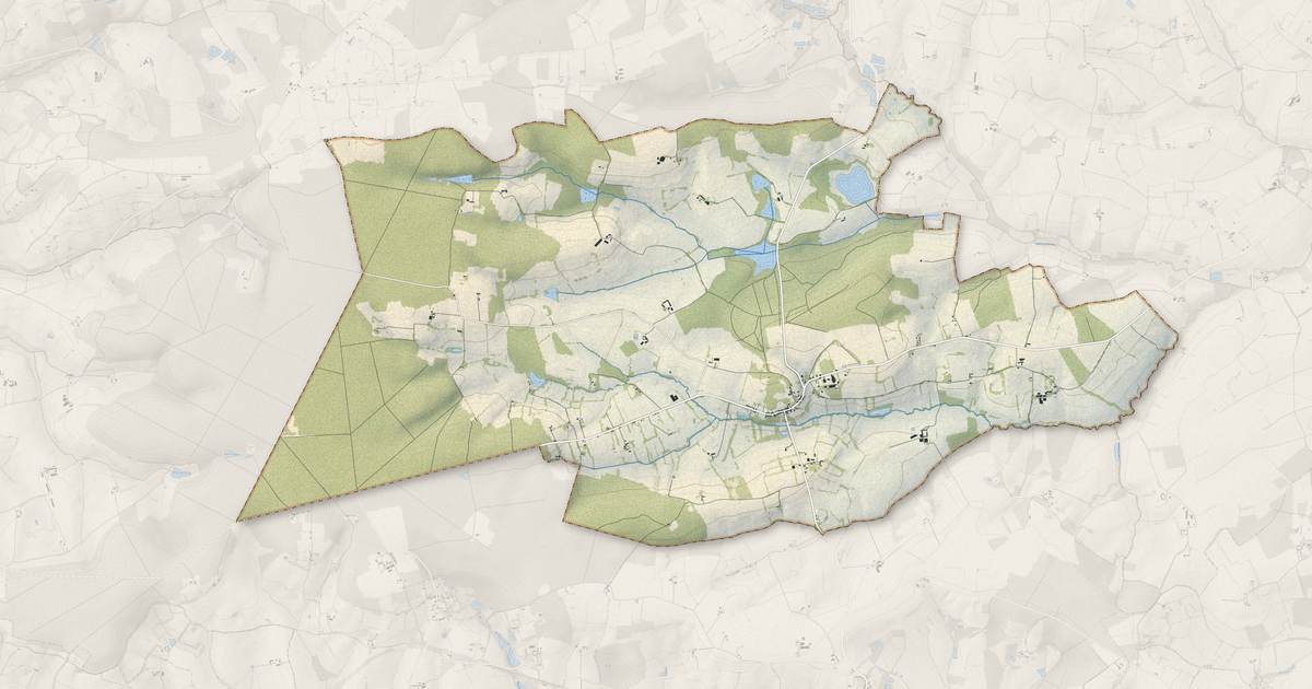 Portrait cartographique de Chapelle-Guillaume : relief, eau, forêts, bâti et voies, calculés à partir des données de l'IGN