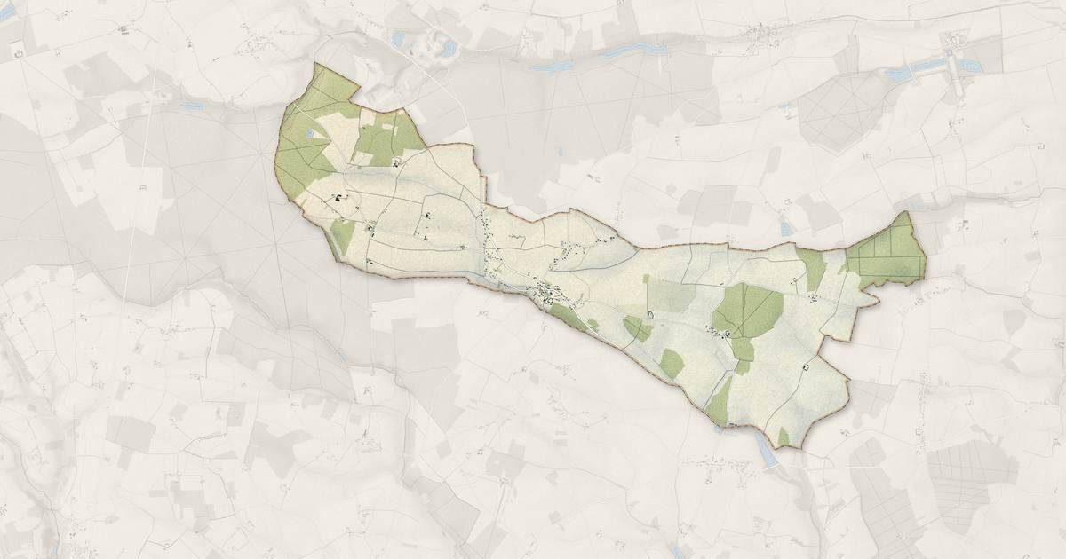 Portrait cartographique de Les Corvées-les-Yys : relief, eau, forêts, bâti et voies, calculés à partir des données de l'IGN