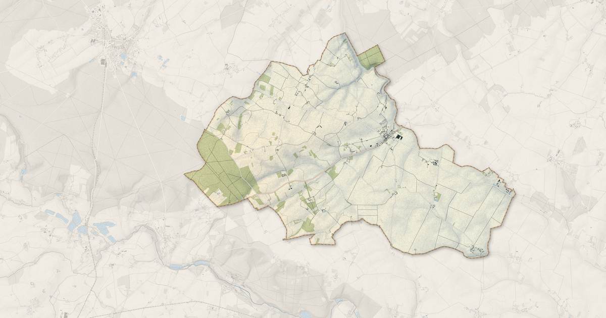 Portrait cartographique de Digny : relief, eau, forêts, bâti et voies, calculés à partir des données de l'IGN