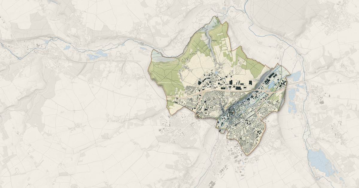 Portrait cartographique de Dreux : relief, eau, forêts, bâti et voies, calculés à partir des données de l'IGN