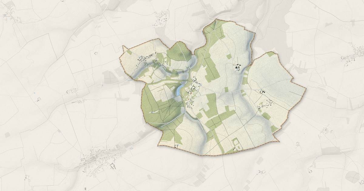 Portrait cartographique de Escorpain : relief, eau, forêts, bâti et voies, calculés à partir des données de l'IGN