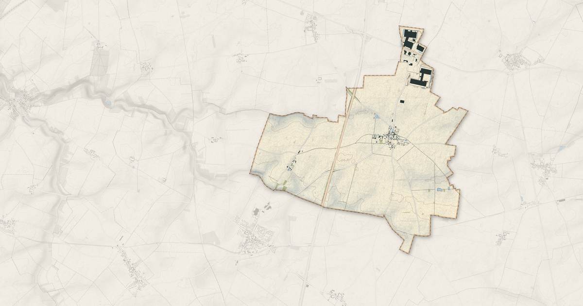 Portrait cartographique de Garancières-en-Beauce : relief, eau, forêts, bâti et voies, calculés à partir des données de l'IGN