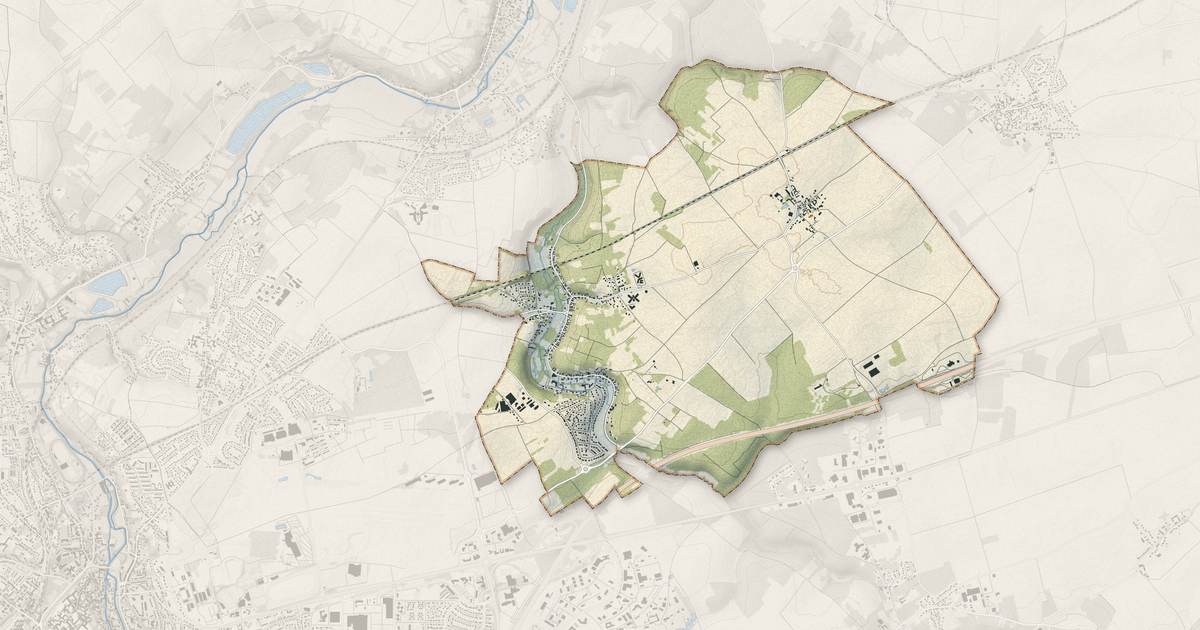 Portrait cartographique de Gasville-Oisème : relief, eau, forêts, bâti et voies, calculés à partir des données de l'IGN