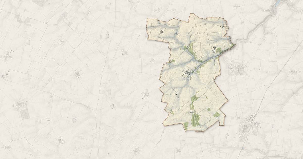 Portrait cartographique de Gommerville : relief, eau, forêts, bâti et voies, calculés à partir des données de l'IGN