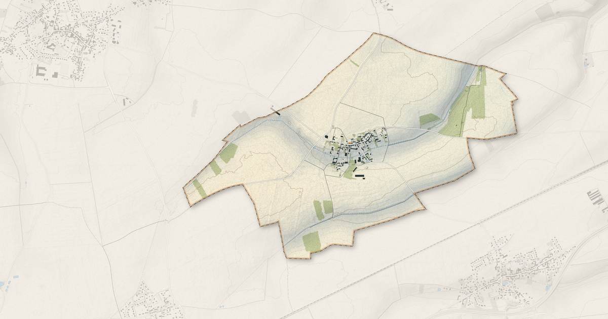 Portrait cartographique de Havelu : relief, eau, forêts, bâti et voies, calculés à partir des données de l'IGN