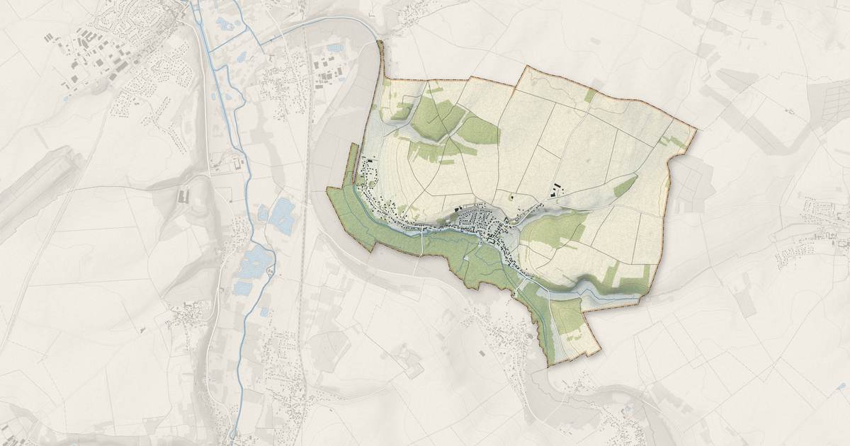 Portrait cartographique de Houx : relief, eau, forêts, bâti et voies, calculés à partir des données de l'IGN