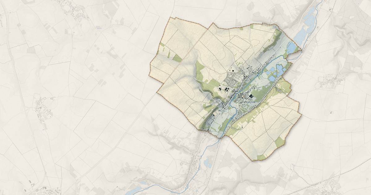 Portrait cartographique de Jouy : relief, eau, forêts, bâti et voies, calculés à partir des données de l'IGN