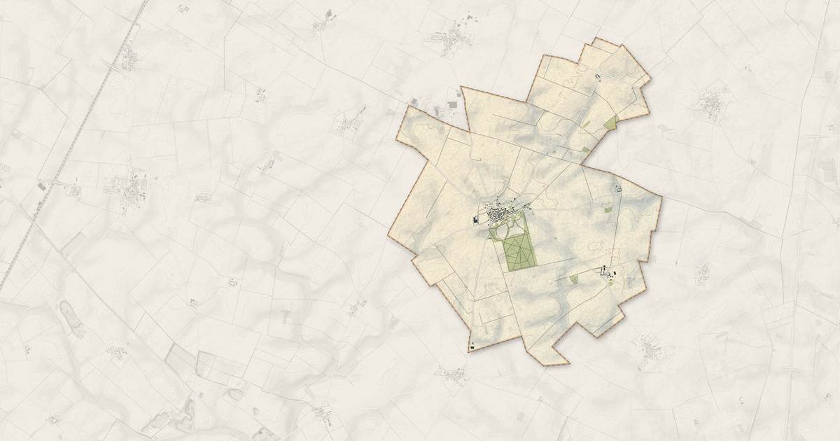 Portrait cartographique de Louville-la-Chenard : relief, eau, forêts, bâti et voies, calculés à partir des données de l'IGN