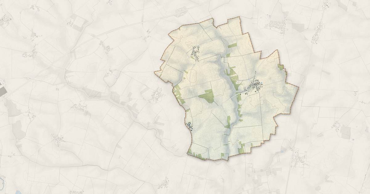Portrait cartographique de Luplanté : relief, eau, forêts, bâti et voies, calculés à partir des données de l'IGN