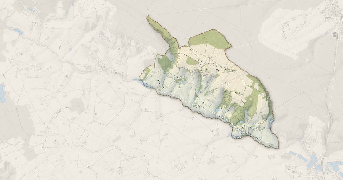 Portrait cartographique de Manou : relief, eau, forêts, bâti et voies, calculés à partir des données de l'IGN