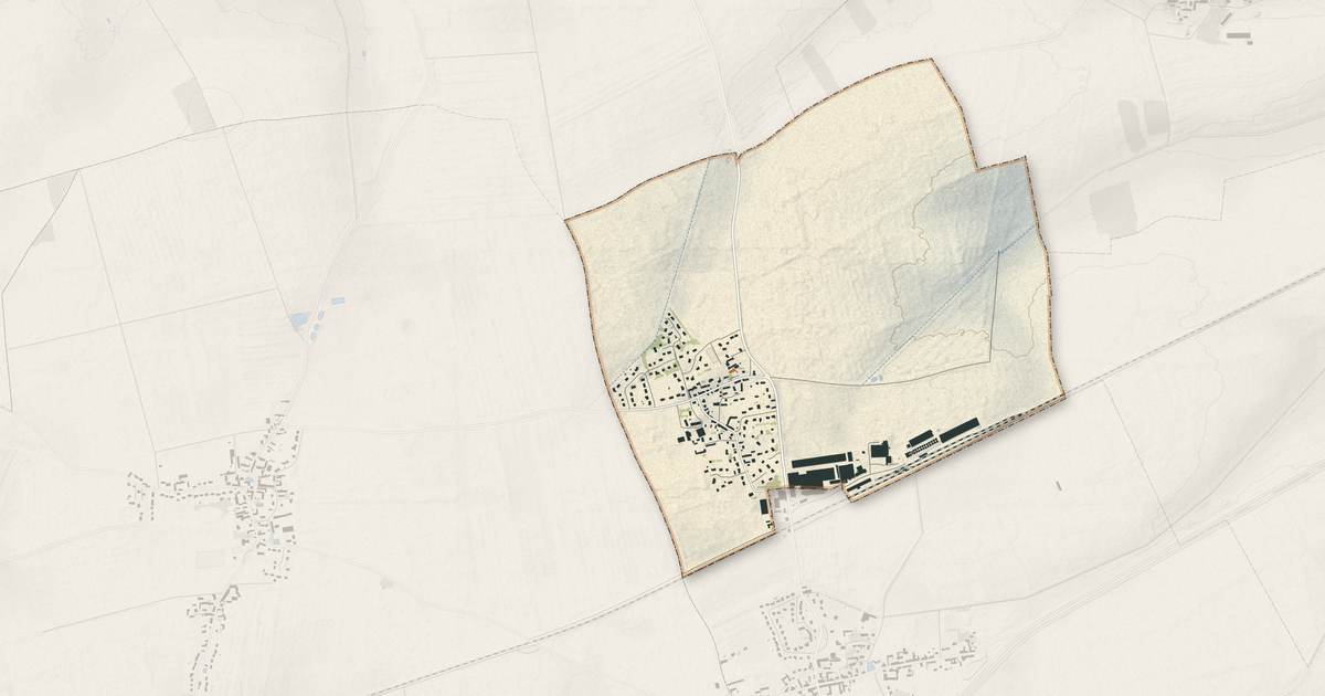 Portrait cartographique de Marchezais : relief, eau, forêts, bâti et voies, calculés à partir des données de l'IGN
