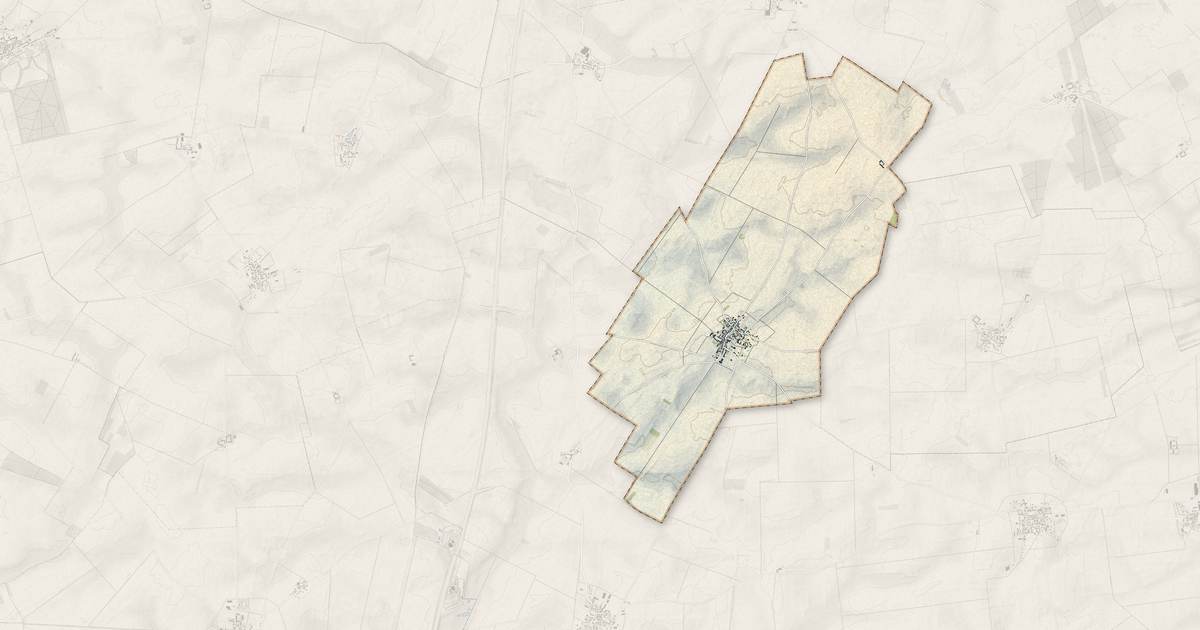 Portrait cartographique de Mérouville : relief, eau, forêts, bâti et voies, calculés à partir des données de l'IGN