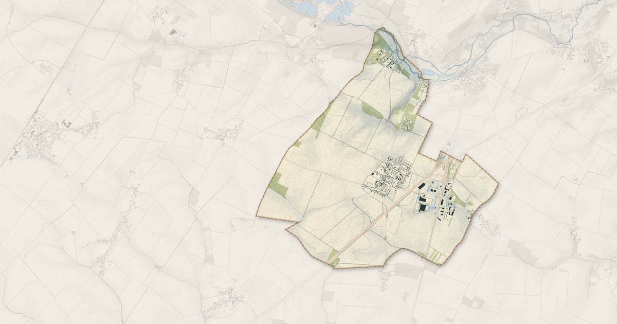 Portrait cartographique de Mignières : relief, eau, forêts, bâti et voies, calculés à partir des données de l'IGN
