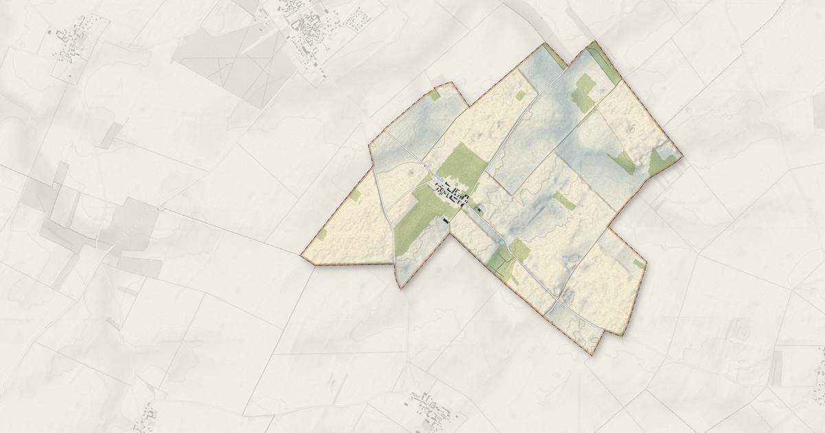 Portrait cartographique de Morainville : relief, eau, forêts, bâti et voies, calculés à partir des données de l'IGN