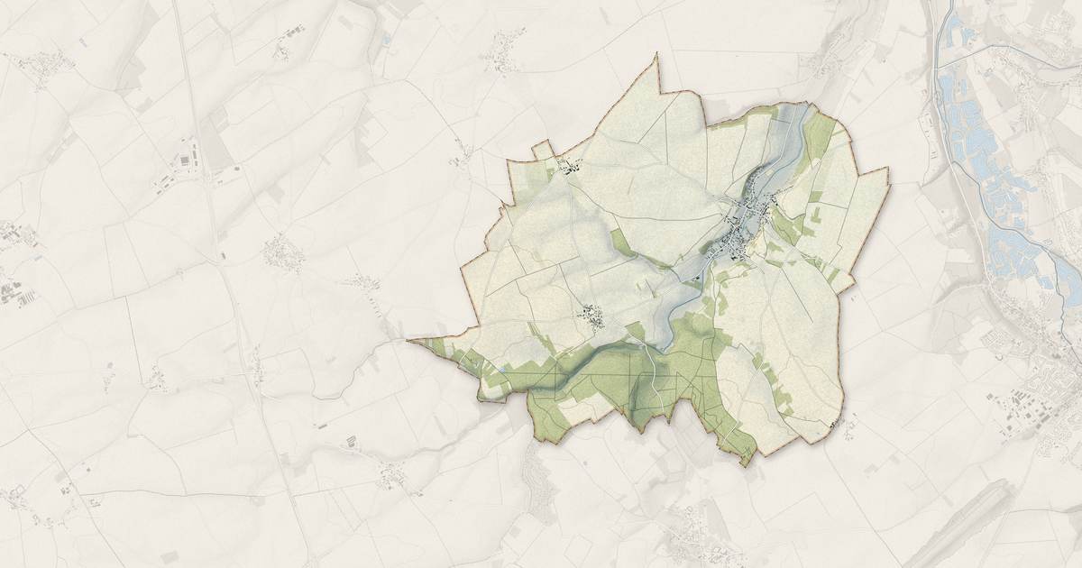 Portrait cartographique de Néron : relief, eau, forêts, bâti et voies, calculés à partir des données de l'IGN