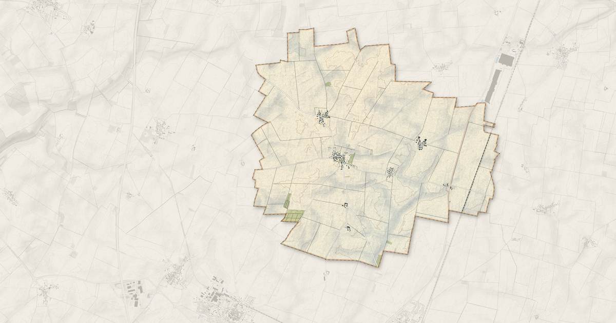 Portrait cartographique de Oinville-Saint-Liphard : relief, eau, forêts, bâti et voies, calculés à partir des données de l'IGN
