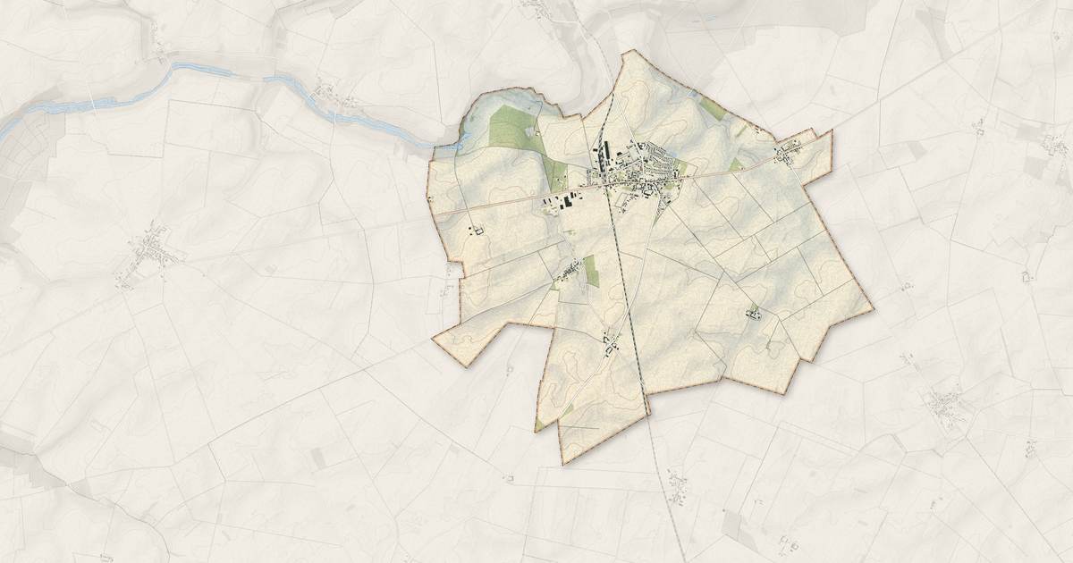 Portrait cartographique de Orgères-en-Beauce : relief, eau, forêts, bâti et voies, calculés à partir des données de l'IGN