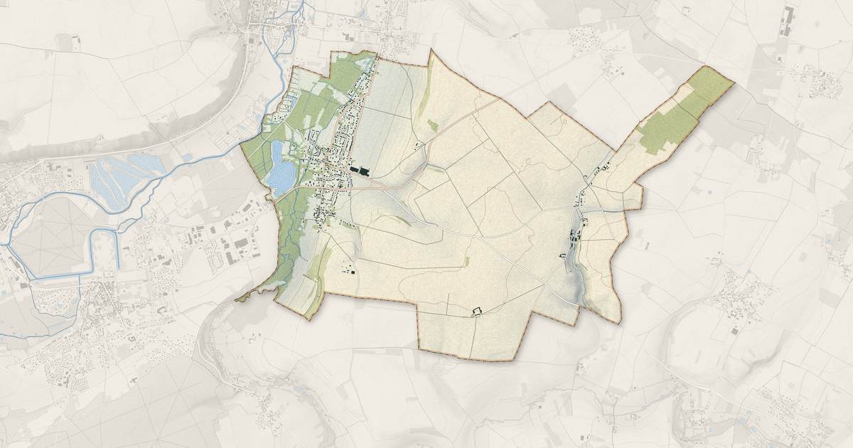 Portrait cartographique de Oulins : relief, eau, forêts, bâti et voies, calculés à partir des données de l'IGN