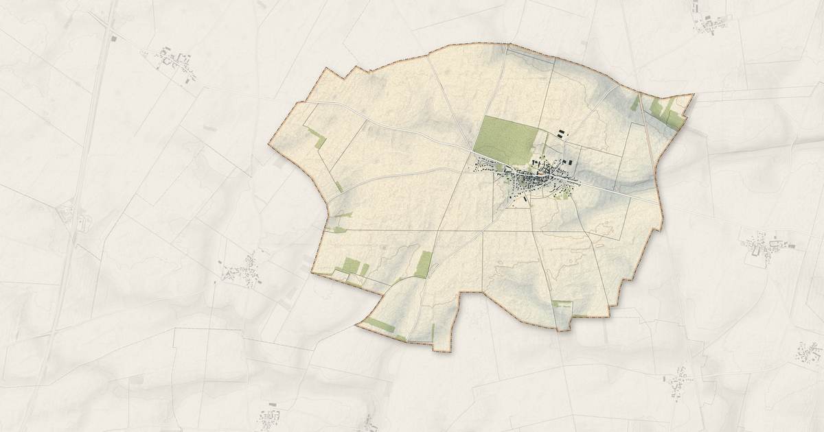 Portrait cartographique de Oysonville : relief, eau, forêts, bâti et voies, calculés à partir des données de l'IGN