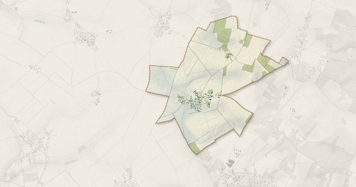 Portrait cartographique de Les Pinthières : relief, eau, forêts, bâti et voies, calculés à partir des données de l'IGN