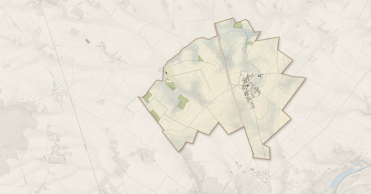 Portrait cartographique de Poisvilliers : relief, eau, forêts, bâti et voies, calculés à partir des données de l'IGN
