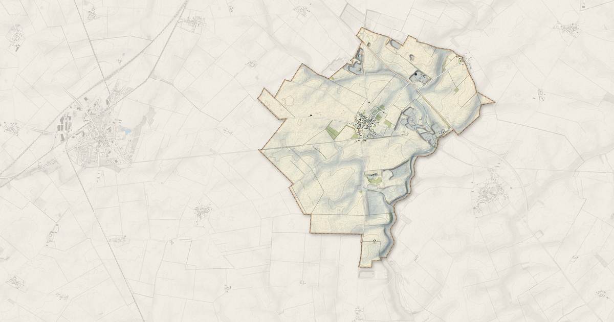 Portrait cartographique de Prasville : relief, eau, forêts, bâti et voies, calculés à partir des données de l'IGN