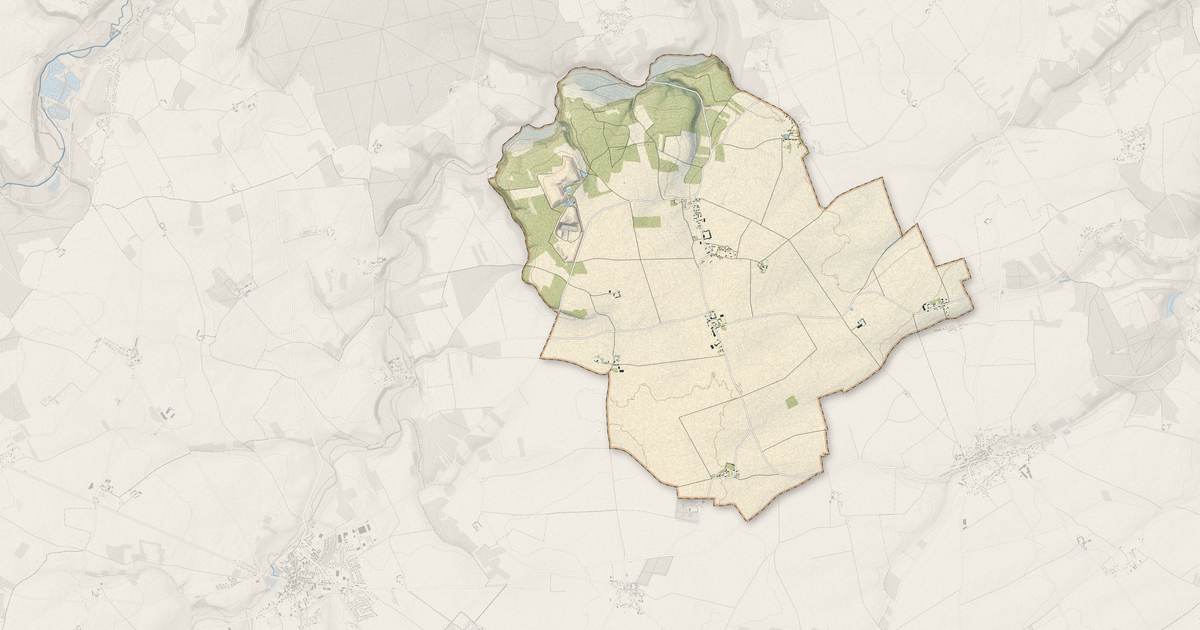 Portrait cartographique de Prudemanche : relief, eau, forêts, bâti et voies, calculés à partir des données de l'IGN